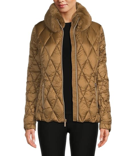 michael kors lady puffer faux fur size reviews|Michael Kors Women's Black Faux fur Collar Belted Lightweight .